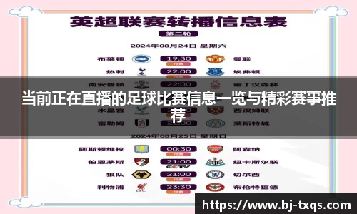 当前正在直播的足球比赛信息一览与精彩赛事推荐